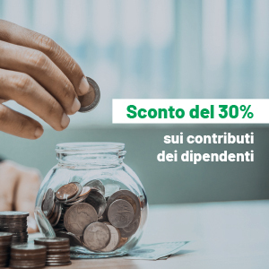 Sconto del 30% sui contributi dei dipendenti